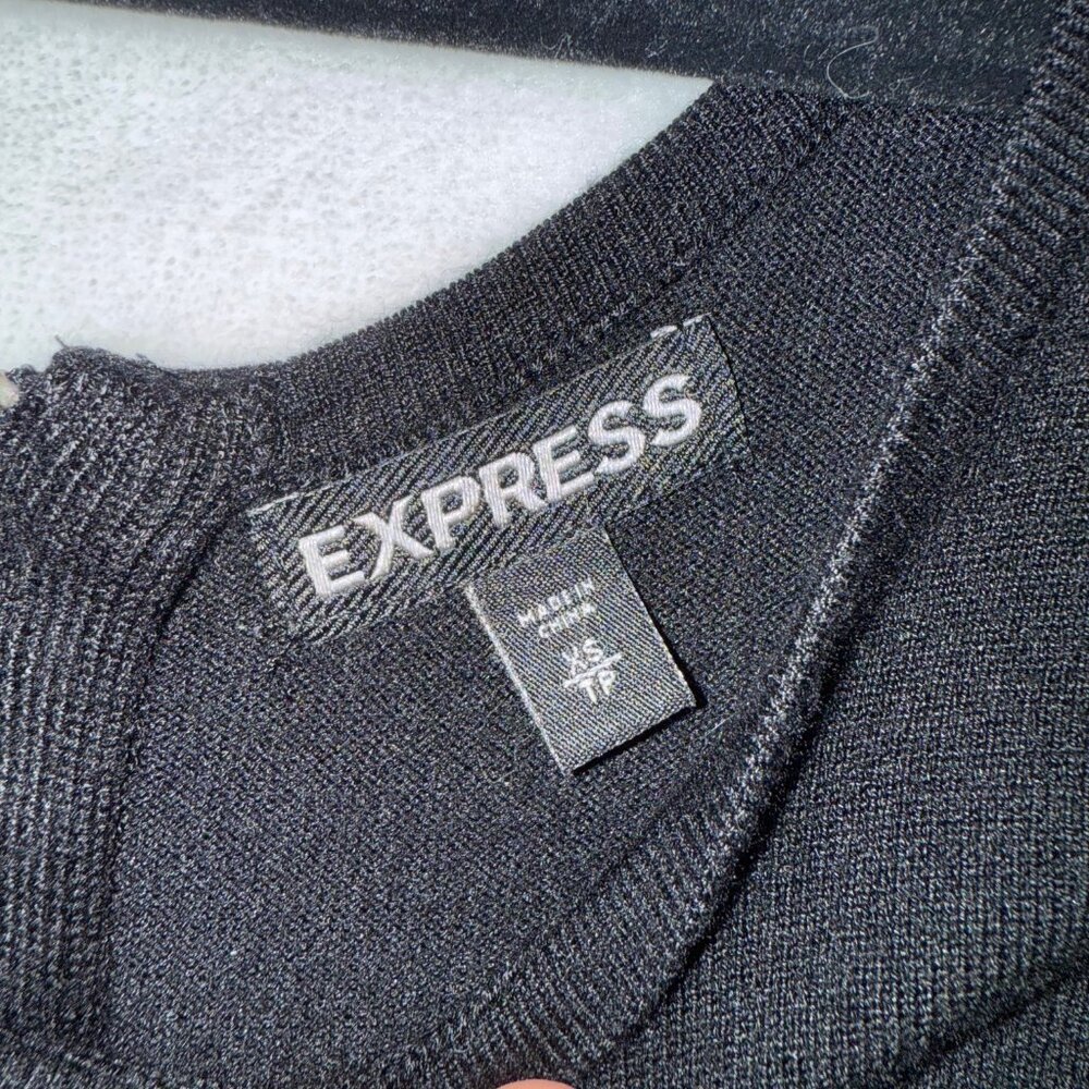 Express long sleeved knit black dress size XS. EXCELLENT condition - Picture 5 of 12
